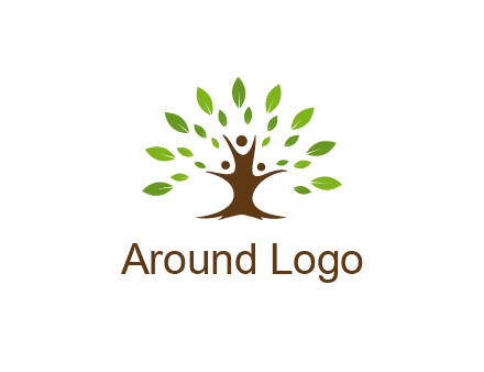 people forming a tree for a NGO or therapy logo