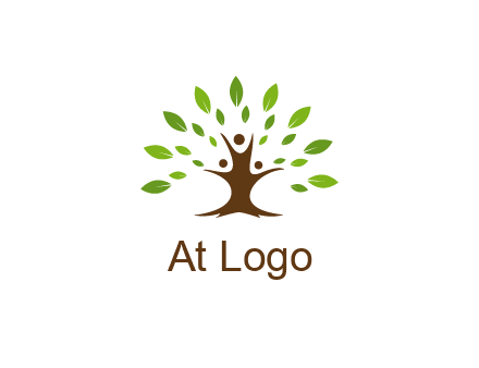 people forming a tree for a NGO or therapy logo