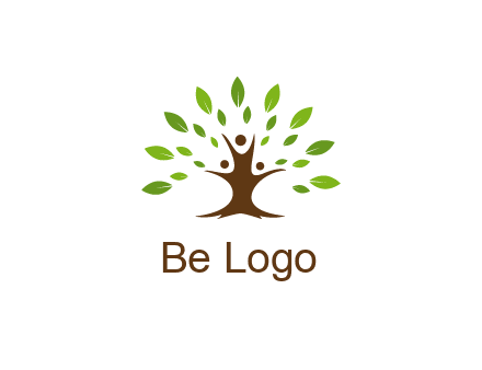 people forming a tree for a NGO or therapy logo