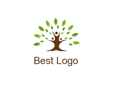 people forming a tree for a NGO or therapy logo