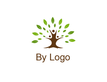 people forming a tree for a NGO or therapy logo