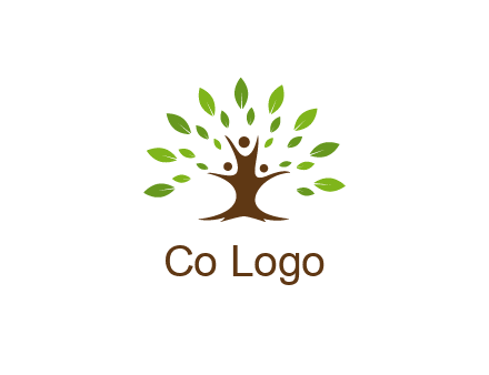 people forming a tree for a NGO or therapy logo