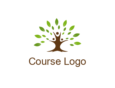 people forming a tree for a NGO or therapy logo