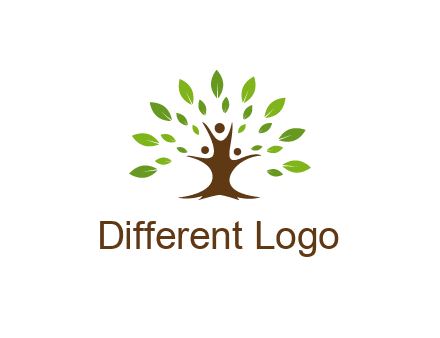 people forming a tree for a NGO or therapy logo