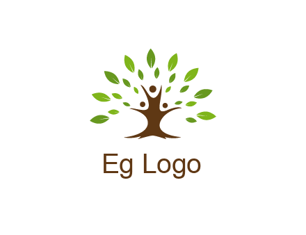 people forming a tree for a NGO or therapy logo