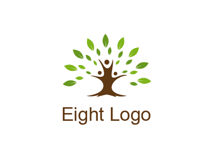 people forming a tree for a NGO or therapy logo