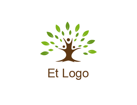 people forming a tree for a NGO or therapy logo