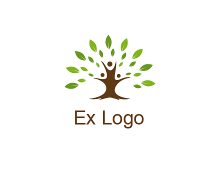 people forming a tree for a NGO or therapy logo
