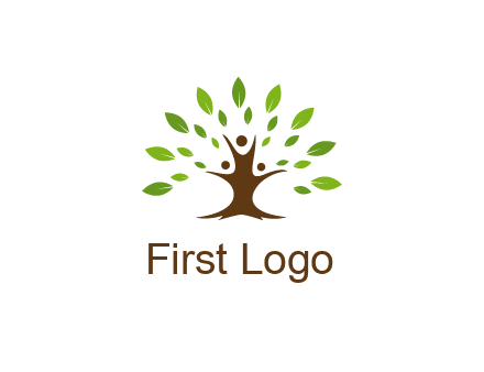 people forming a tree for a NGO or therapy logo