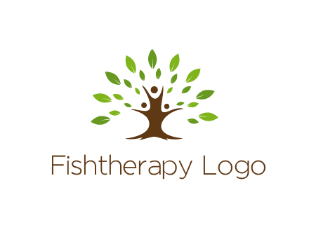 people forming a tree for a NGO or therapy logo