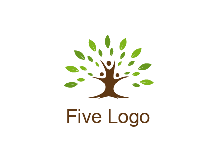 people forming a tree for a NGO or therapy logo