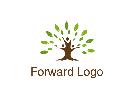 people forming a tree for a NGO or therapy logo