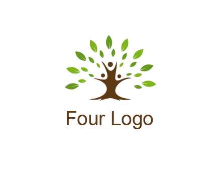 people forming a tree for a NGO or therapy logo