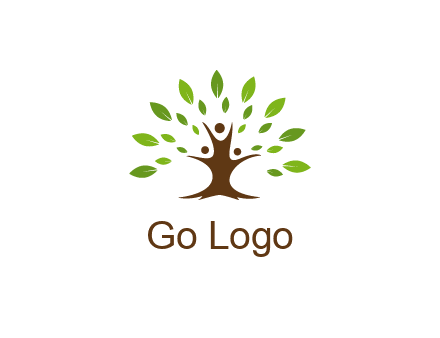 people forming a tree for a NGO or therapy logo