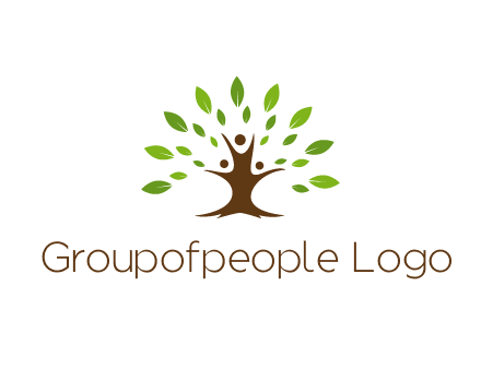 people forming a tree for a NGO or therapy logo