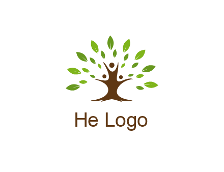 people forming a tree for a NGO or therapy logo