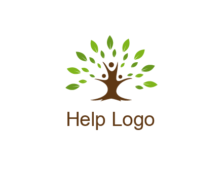 people forming a tree for a NGO or therapy logo