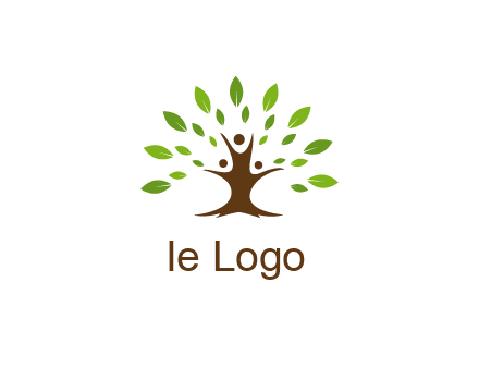 people forming a tree for a NGO or therapy logo