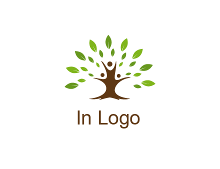 people forming a tree for a NGO or therapy logo