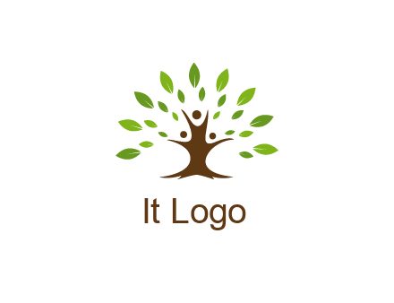 people forming a tree for a NGO or therapy logo