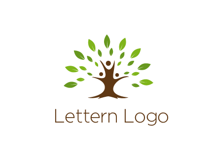 people forming a tree for a NGO or therapy logo