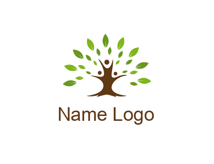 people forming a tree for a NGO or therapy logo