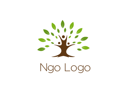 people forming a tree for a NGO or therapy logo