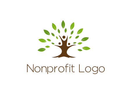 people forming a tree for a NGO or therapy logo