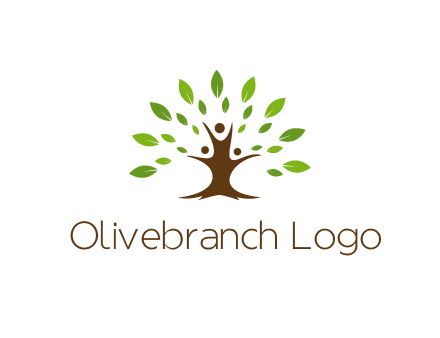 people forming a tree for a NGO or therapy logo