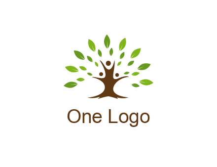people forming a tree for a NGO or therapy logo