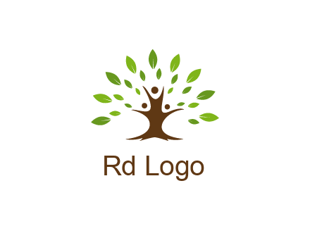 people forming a tree for a NGO or therapy logo