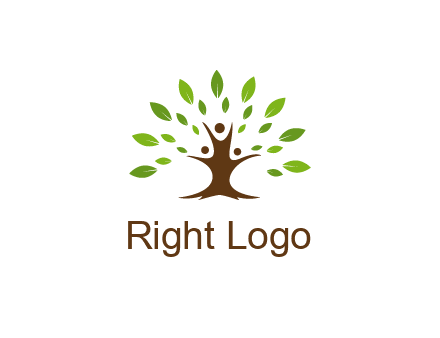 people forming a tree for a NGO or therapy logo