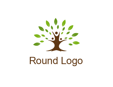 people forming a tree for a NGO or therapy logo