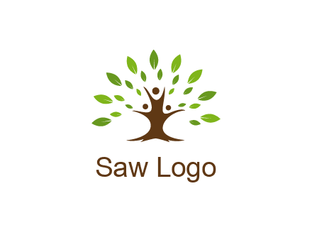 people forming a tree for a NGO or therapy logo