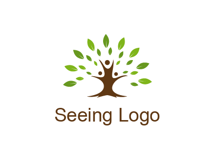 people forming a tree for a NGO or therapy logo