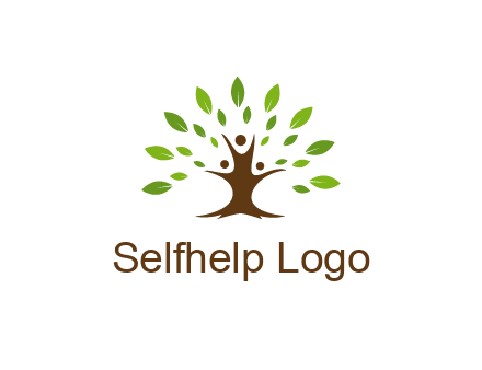 people forming a tree for a NGO or therapy logo