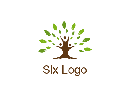 people forming a tree for a NGO or therapy logo