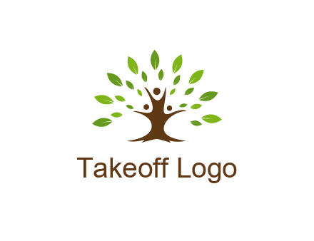 people forming a tree for a NGO or therapy logo