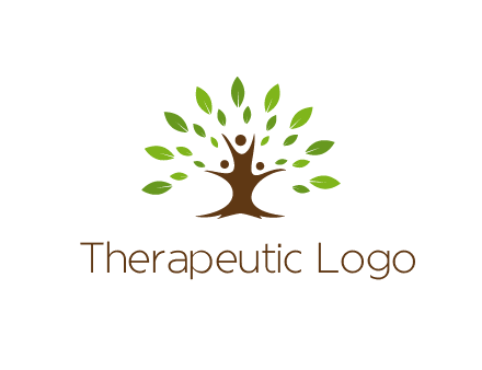 people forming a tree for a NGO or therapy logo