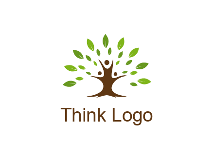 people forming a tree for a NGO or therapy logo