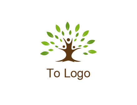 people forming a tree for a NGO or therapy logo