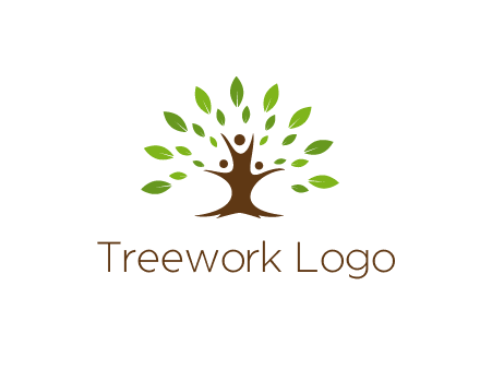 people forming a tree for a NGO or therapy logo