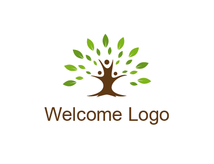 people forming a tree for a NGO or therapy logo