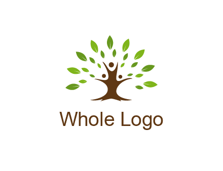 people forming a tree for a NGO or therapy logo