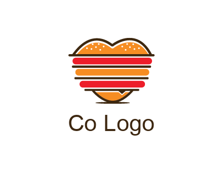 heart shaped burger logo