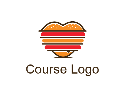 heart shaped burger logo