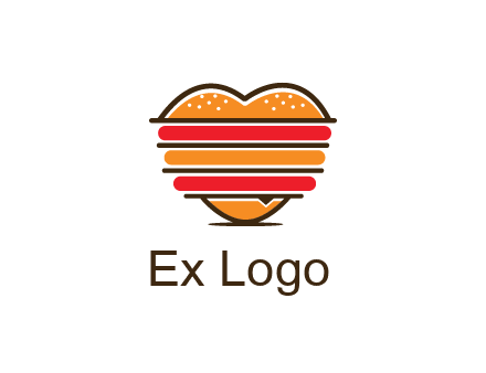 heart shaped burger logo