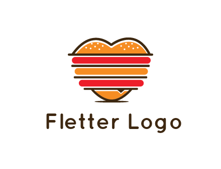 heart shaped burger logo
