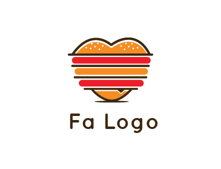 heart shaped burger logo