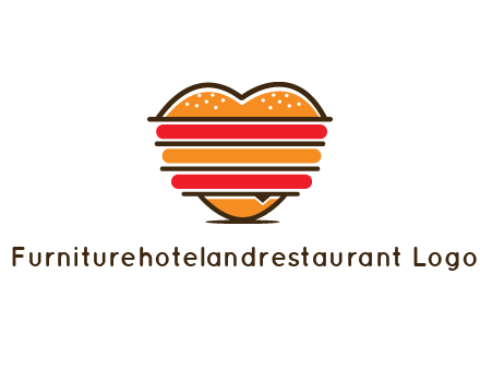 heart shaped burger logo